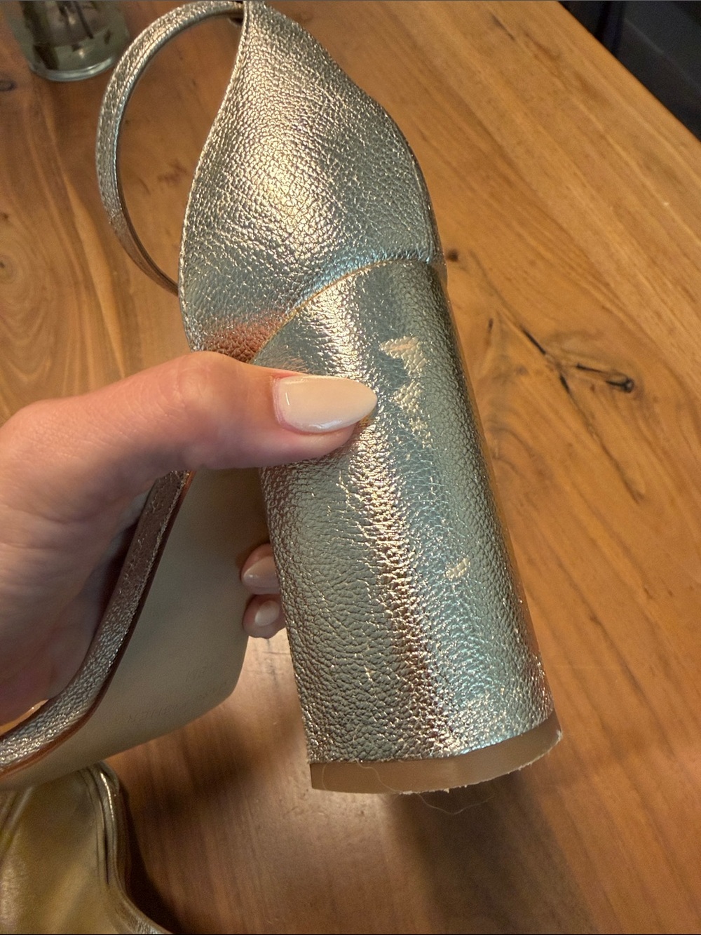 Marc Fisher Gold Knotted Bow Block Heel Sandals - Picture 7 of 7